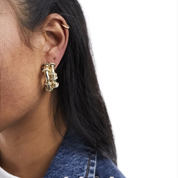 ASOS Gold and Silver Crystal Embellished Earrings - Picture 3 of 5